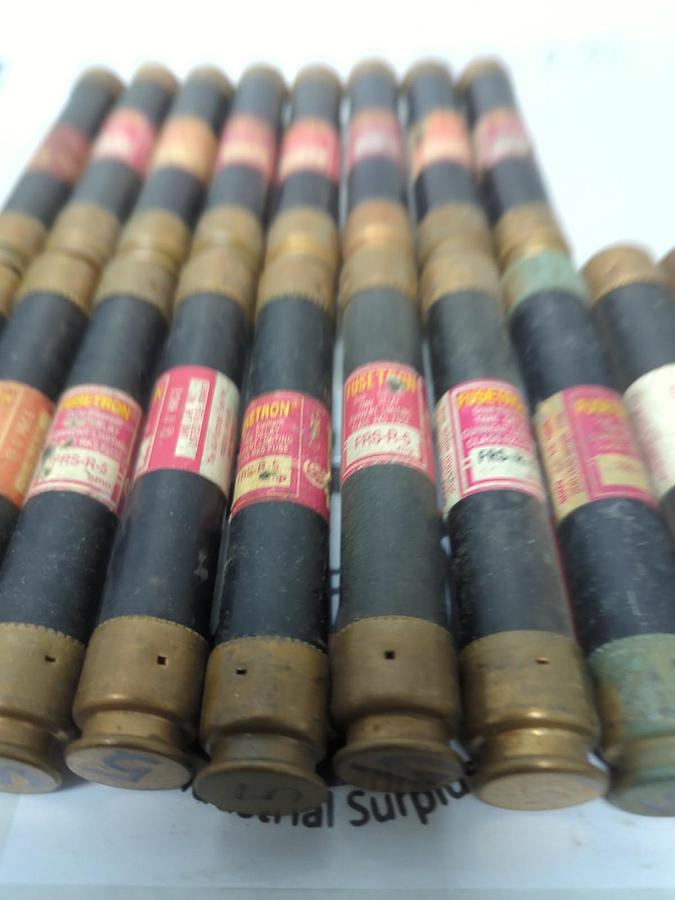 Used COOPER BUSSMANN,FRS-R-5,FUSETRON 5 AMP FUSE LOT OF 18 PRE-OWNED