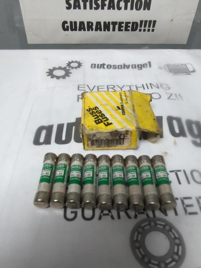 COOPER BUSSMANN,SC-30,30 AMP TIME-DELAY FUSE BOX OF 9 NOS