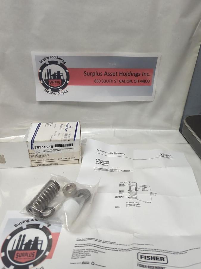 EMERSON,RPACKX00022,PACKING KIT  SINGLE TFE 1/2 INCH STEM NOS