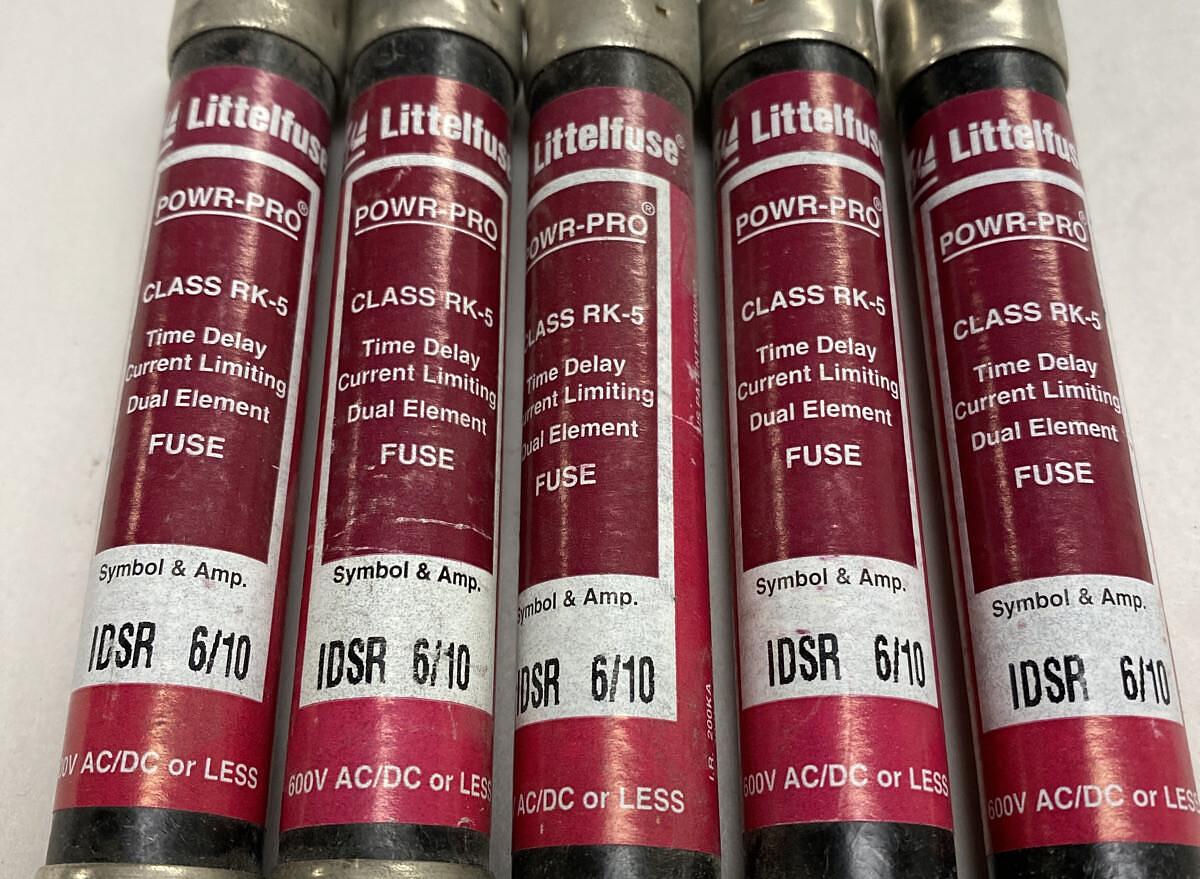 LittelFuse,IDSR 6/10,6/10 AMP Fuse Lot of 5 New No Box
