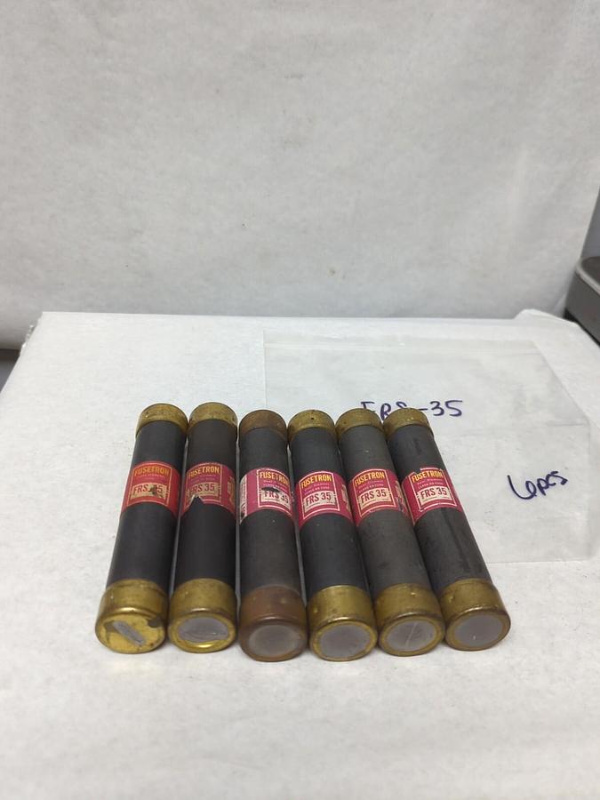 Used COOPER BUSSMANN,FRS-35,FUSETRON 35 AMP FUSE LOT OF 6 PRE-OWNED