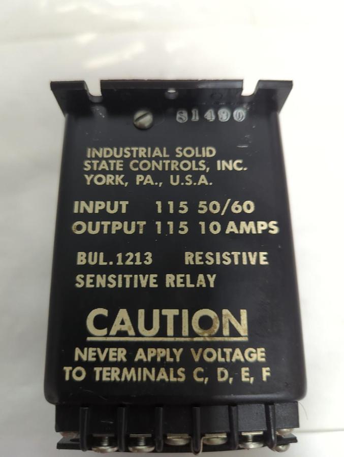 Used ISSC,1213,RESISTIVE SENSITIVE RELAY PRE-OWNED