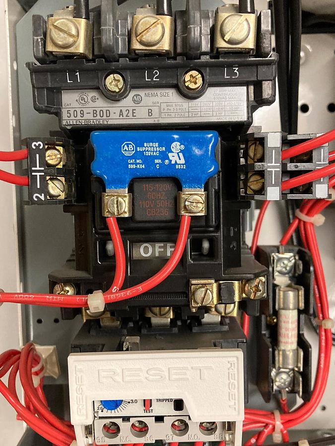 Used Allen Bradley,2100 2113B,Size 1 MCC Starter Bucket 7 Amp Breaker