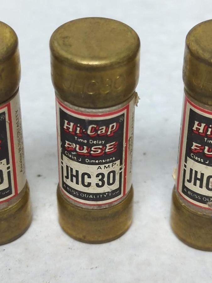 Used COOPER BUSSMANN,JHC-30,HI-CAP 30 AMP FUSE LOT OF 3 PRE-OWNED