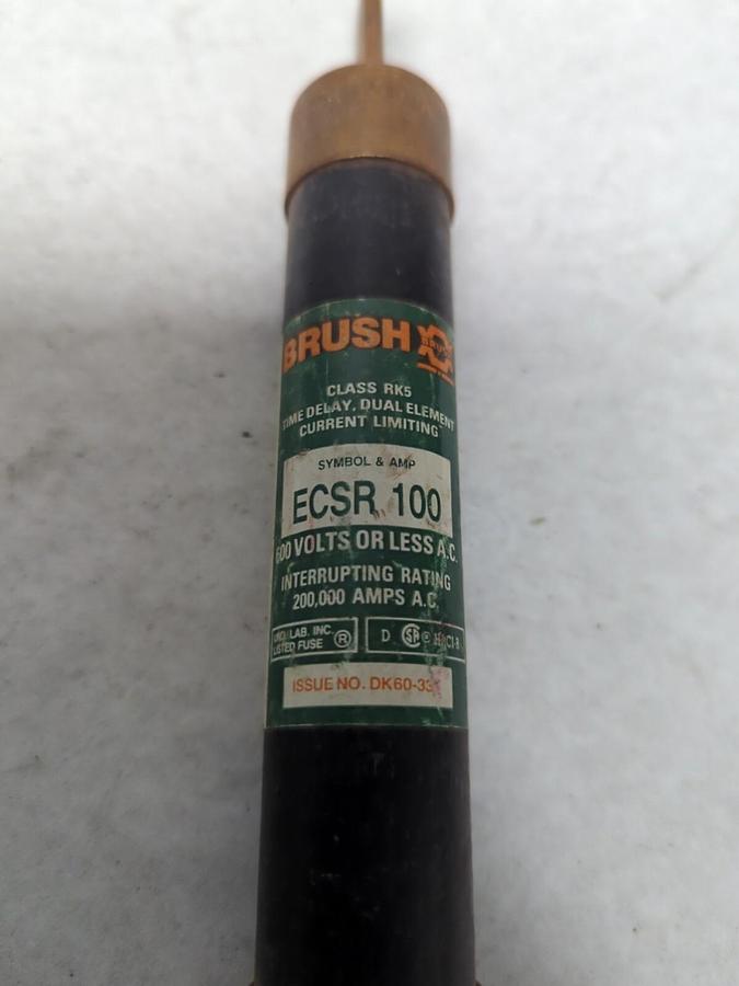 Used BRUSH,ECSR-100,CLASS RK5 FUSE 100 AMP PRE-OWNED
