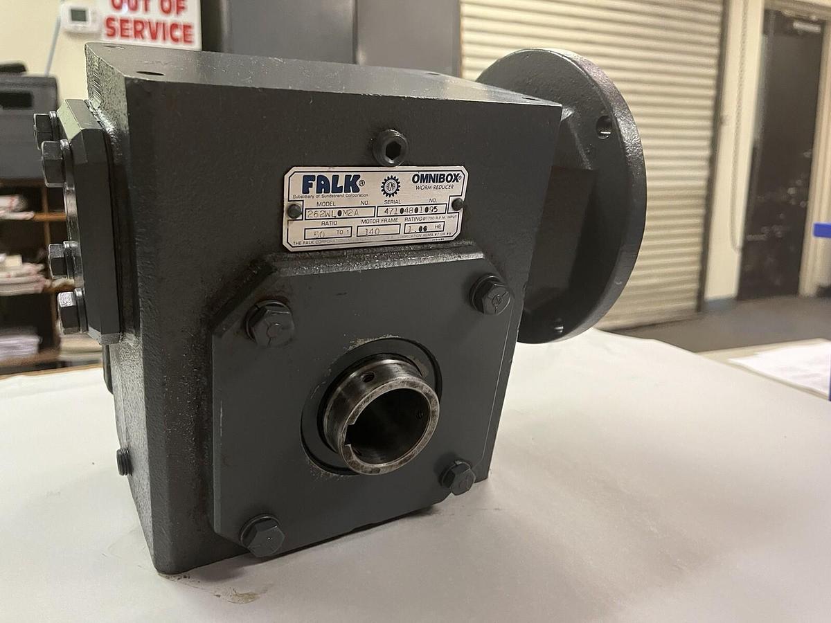 FALK,262WLQM2A,OMNIBOX WORM GEAR SPEED REDUCER RATIO 50 1HP FR 140