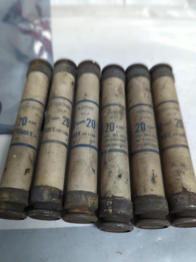 Used GE,GF6B20,CLF FUSE 20 AMP LOT OF 6 PRE-OWNED