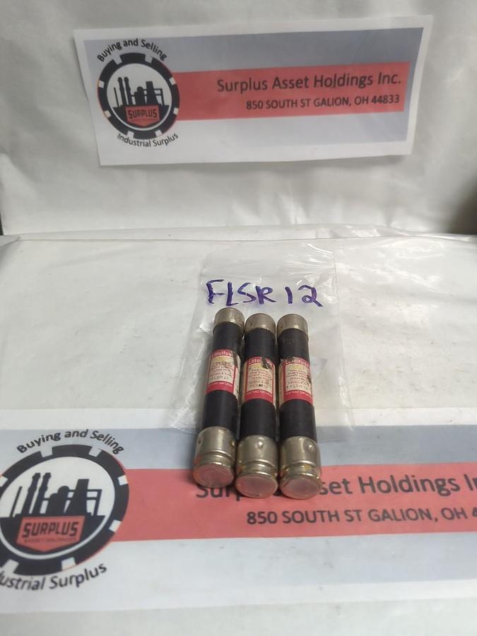 Used LITTELFUSE,FLSR 12,SLO-BLO 12 AMP FUSE LOT OF 3 PRE-OWNED
