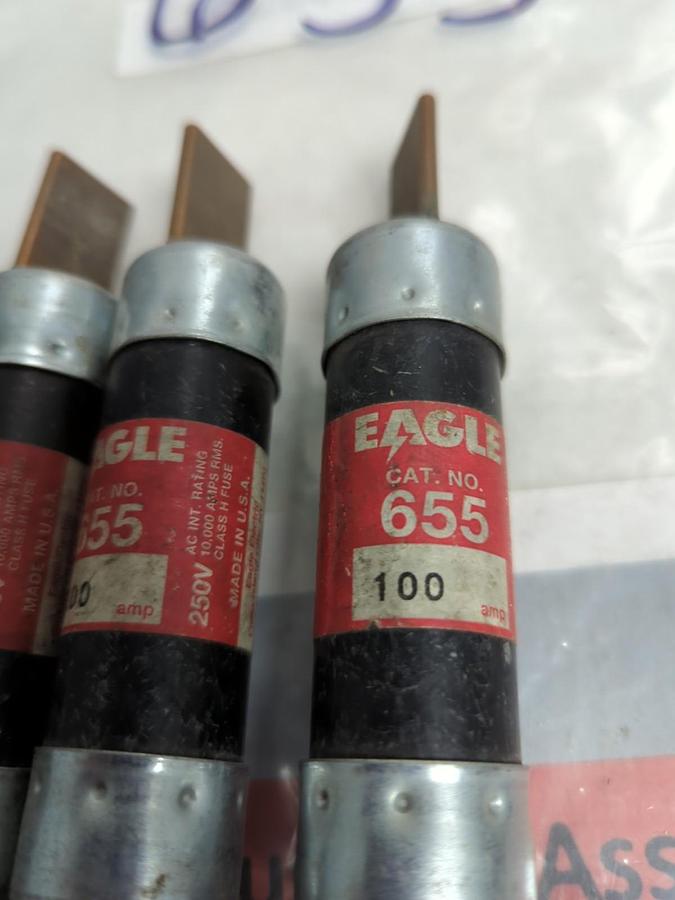 Used EAGLE,655,FUSE 100 AMP LOT OF 3 PRE-OWNED
