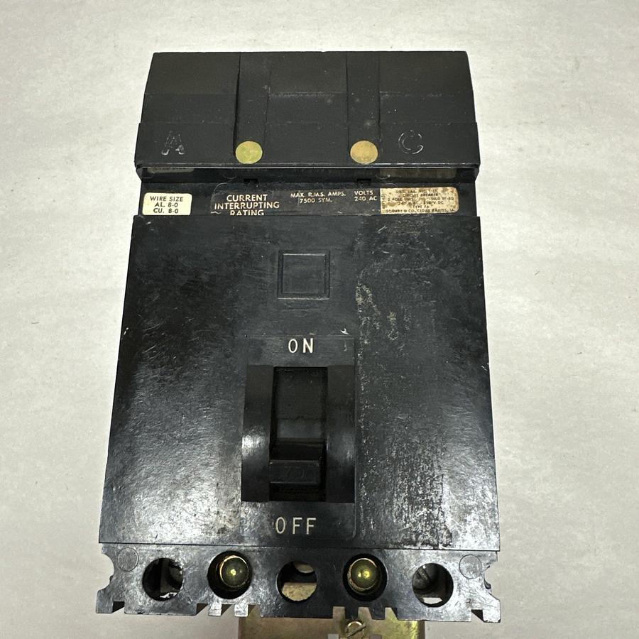 Used Square-D,FA-22070-AC,70 Amp 3 Pole Circuit Breaker
