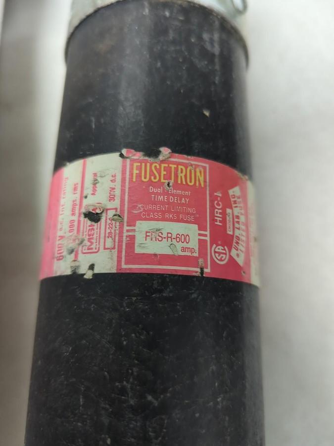 Used COOPER BUSSMANN,FRS-R-600,FUSETRON 600 AMP FUSE PRE-OWNED