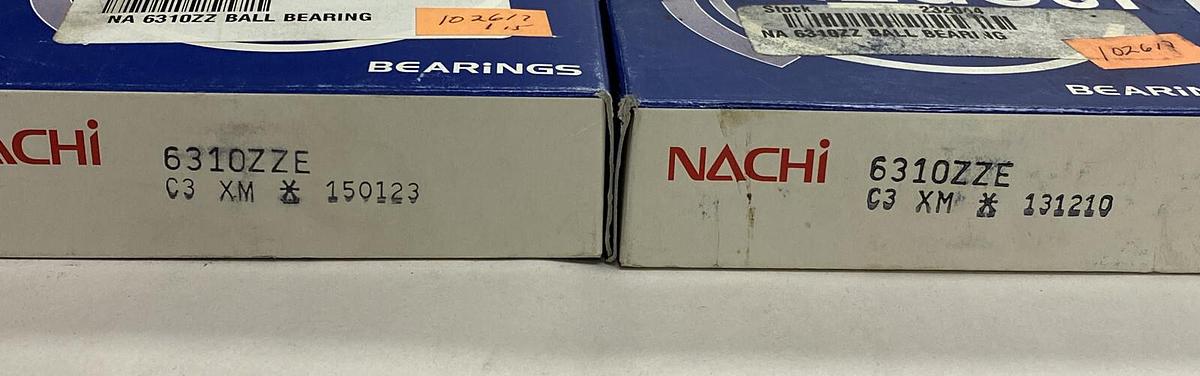 Used Niachi,6310ZZE,Ball Bearing Lot of 2 NOS