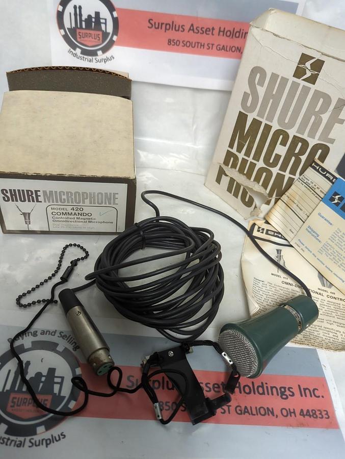 SHURE,420 COMMANDO CONTROLLED MAGNETIC OMNIDIRECTIONAL MICROPHONE NOS