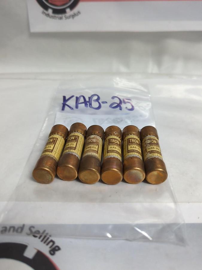 Used COOPER BUSSMANN,KAB-25,TRON 25 AMP FUSE LOT OF 6 PRE-OWNED