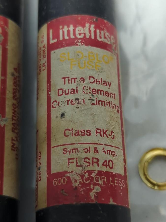 Used LITTELFUSE,FLSR40,SLO-BLO 40 AMP FUSE LOT OF 2 PRE-OWNED