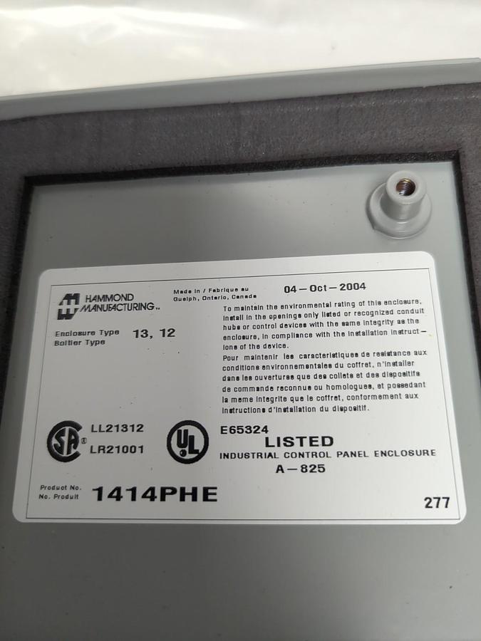 HAMMOND,141PHE,ENCLOSURE BOX 6X6X6 INCH NOS