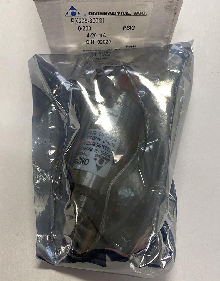Used OMEGA,PX209-300GI,PRESSURE TRANSDUCER 0-300PSI NEW