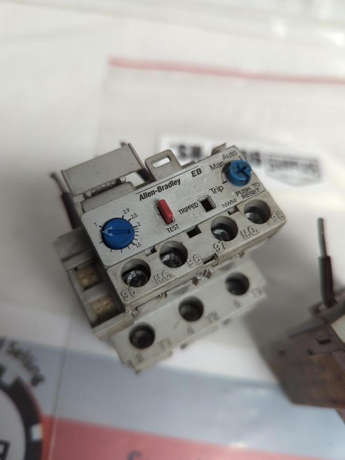 Used ALLEN BRADLEY,193-EB1DB,OVERLOAD RELAY SERIES B 1.0-2.9A LOT OF 2 PRE-OWNED