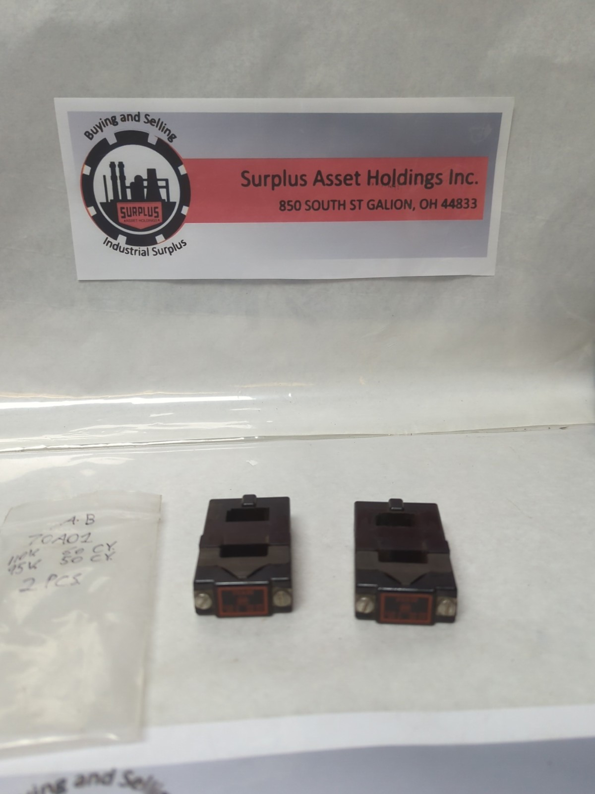 Used ALLEN BRADLEY,70A01,COIL 110V 60CY 95V 50CY LOT OF 2 PRE-OWNED