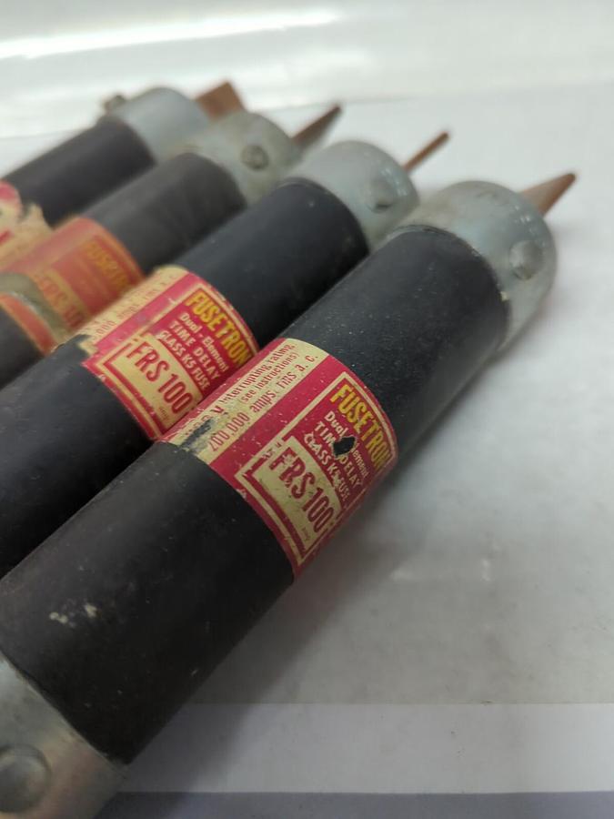 Used COOPER BUSSMANN,FRS-100,FUSETRON 100 AMP FUSE LOT OF 4 PRE-OWNED