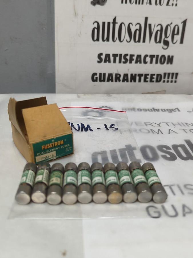 COOPER BUSSMANN,FNM-15,FUSETRON 15 AMP FUSE LOT OF 10 NOS