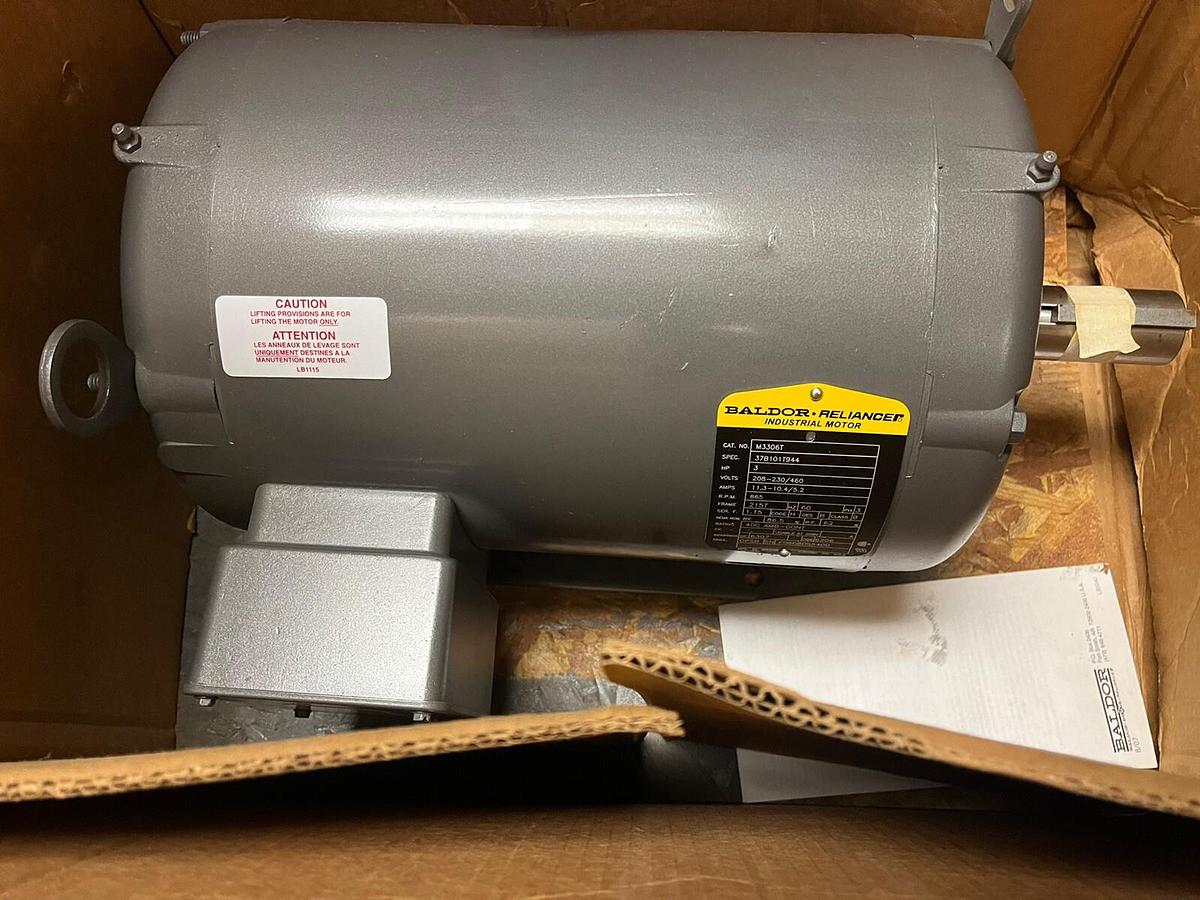 BALDOR,M3306T,ELECTRIC MOTOR 3HP 865RPM 3PH 215T