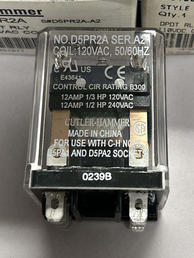 CUTLER HAMMER,D5PR2A1,RELAY 120V LOT OF 3 NEW