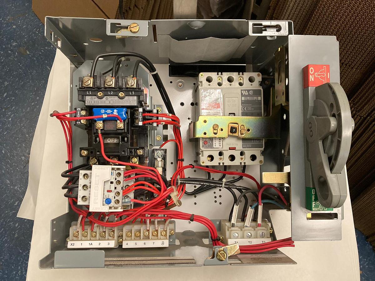 Used Allen Bradley,2100 2113B,Size 1 MCC 12 INCH Starter Bucket 7 Amp Breaker