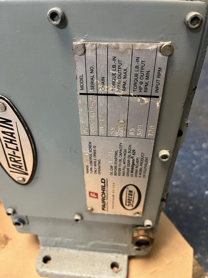 Used FAIRCHILD,Q2,VARI-CHAIN GEAR BOX