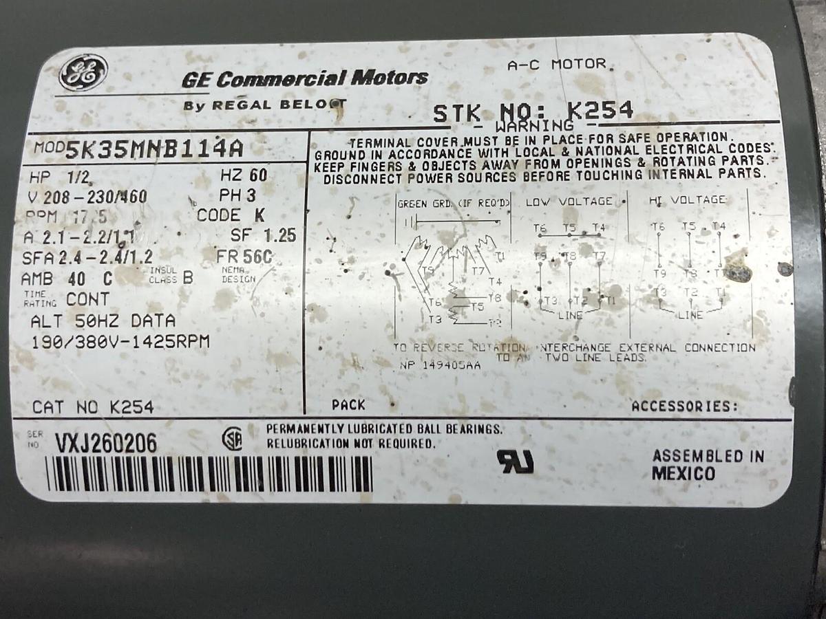 Used Grove Gear,BM224-3,Gear Reducer Ratio 30:1 140TC Frame w/Motor 1/2Hp 1725rpm