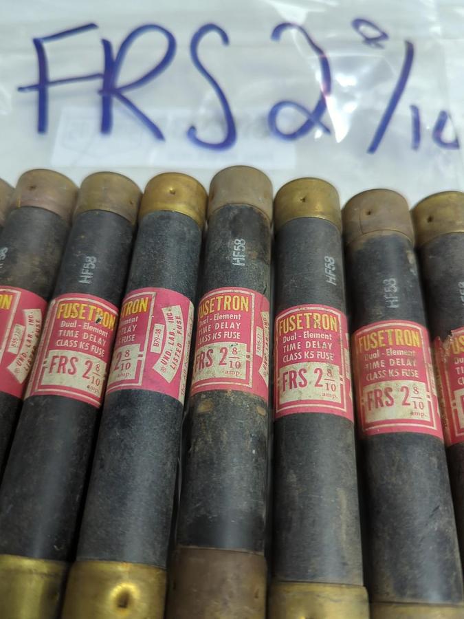 Used COOPER BUSSMANN,FRS-2-8/10,FUSETRON 2-8/10 AMP FUSE LOT OF 14 PRE-OWNED