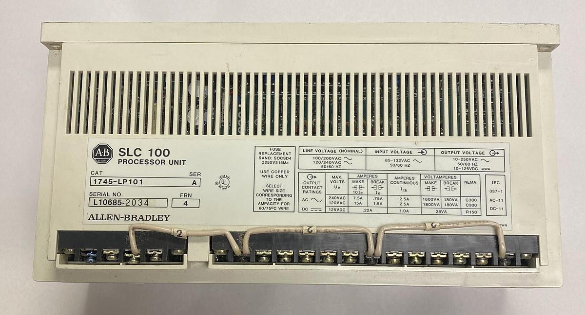 Used ALLEN BRADLEY,1745-LP101,SER A PROGRAMMABLE CONTROLLER PROCESSOR UNIT