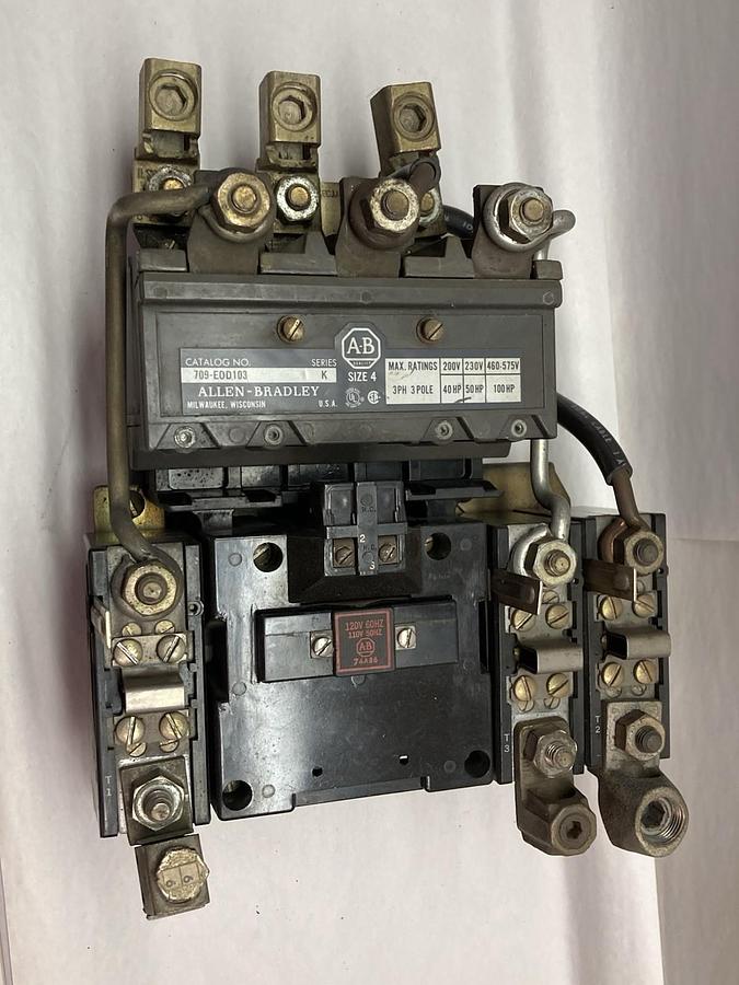 Used Allen-Bradley,709-E0D103,3-Phase Motor Starter Size 4 Ser K