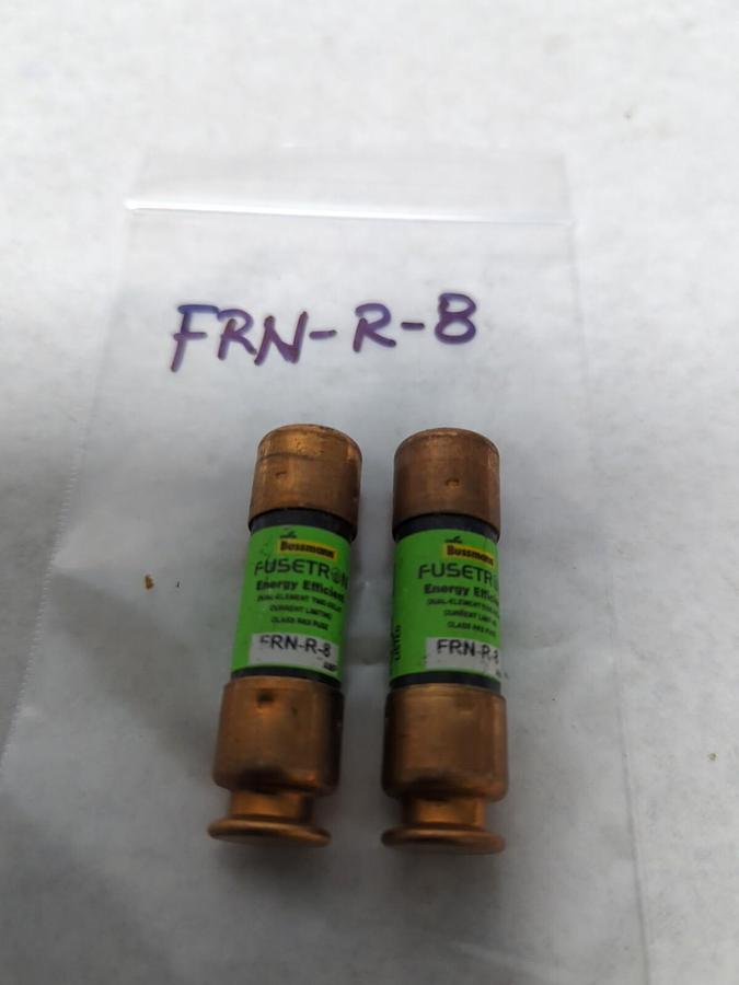 Used COOPER BUSSMANN,FRN-R-8,FUSETRON 8 AMP FUSE LOT OF 2 PRE-OWNED