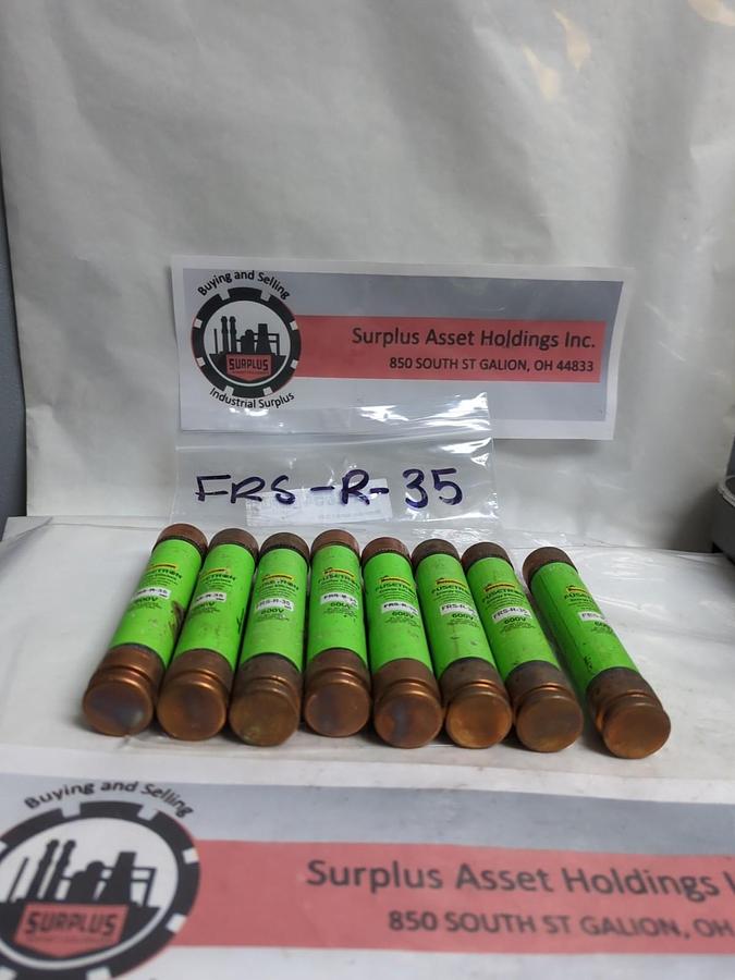 Used COOPER BUSSMANN,FRS-R-35,FUSETRON 35 AMP FUSE LOT OF 8 PRE-OWNED