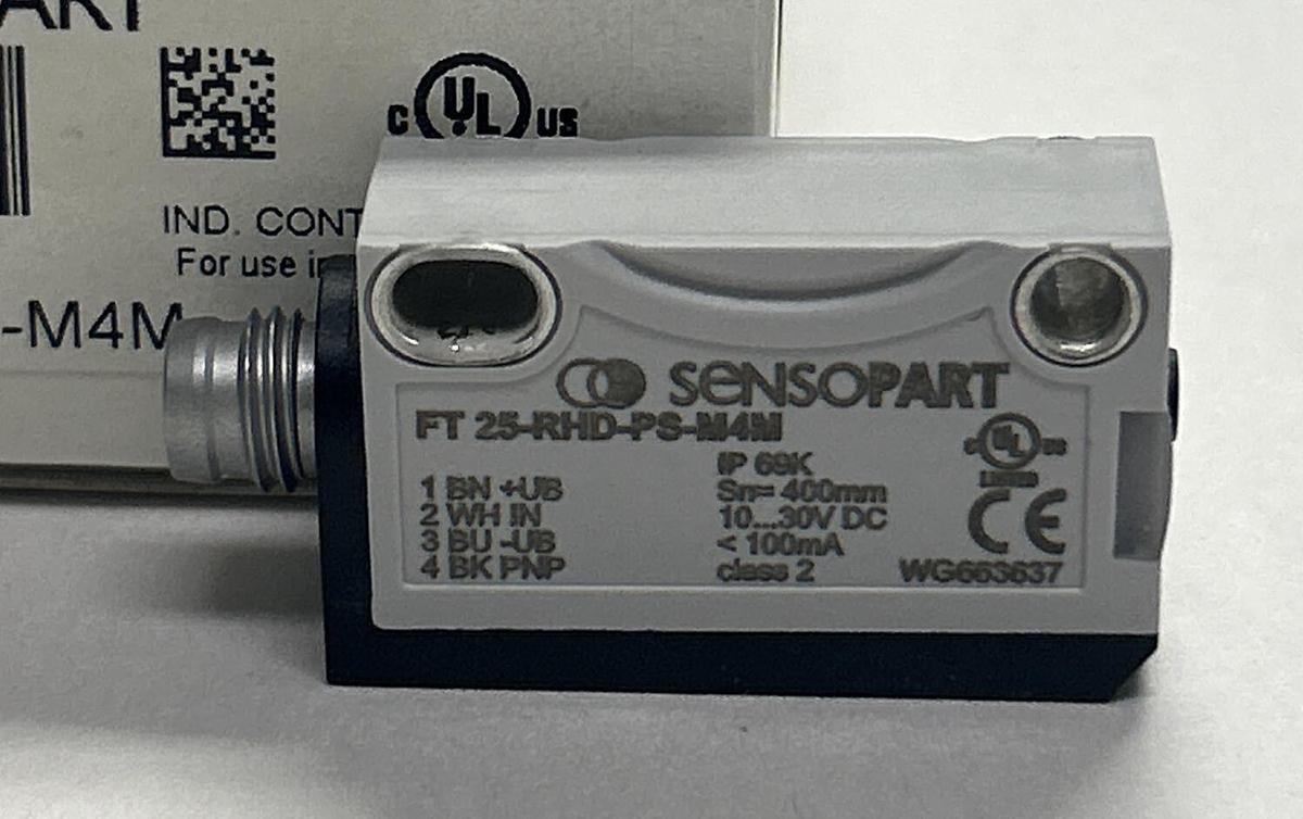 Used SENSOPART,FT 25-RHD-PS-M4M, PHOTOELECTRIC PROXIMITY SENSOR NEW