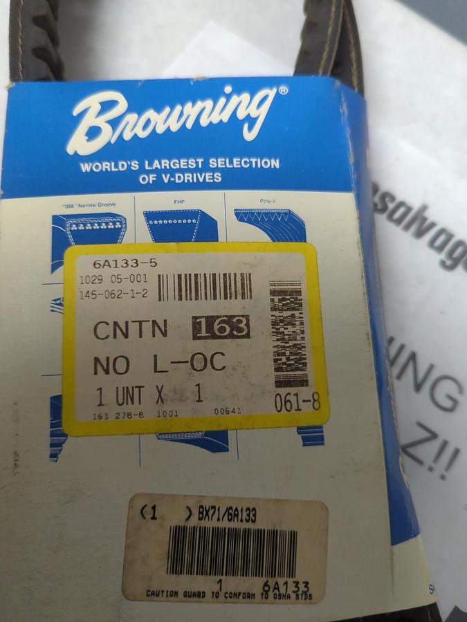 BROWNING,CNTN 6A133,V-DRIVE BELT NOS