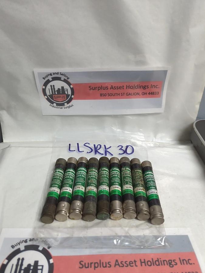 Used LITTELFUSE,LLSRK30,POWR-PRO 30 AMP FUSE LOT OF 9 PRE-OWNED