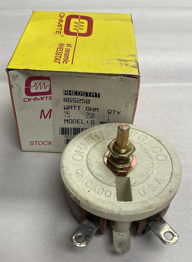 Ohmite,RGS250,Rheostat 75W 250 OHM NOS