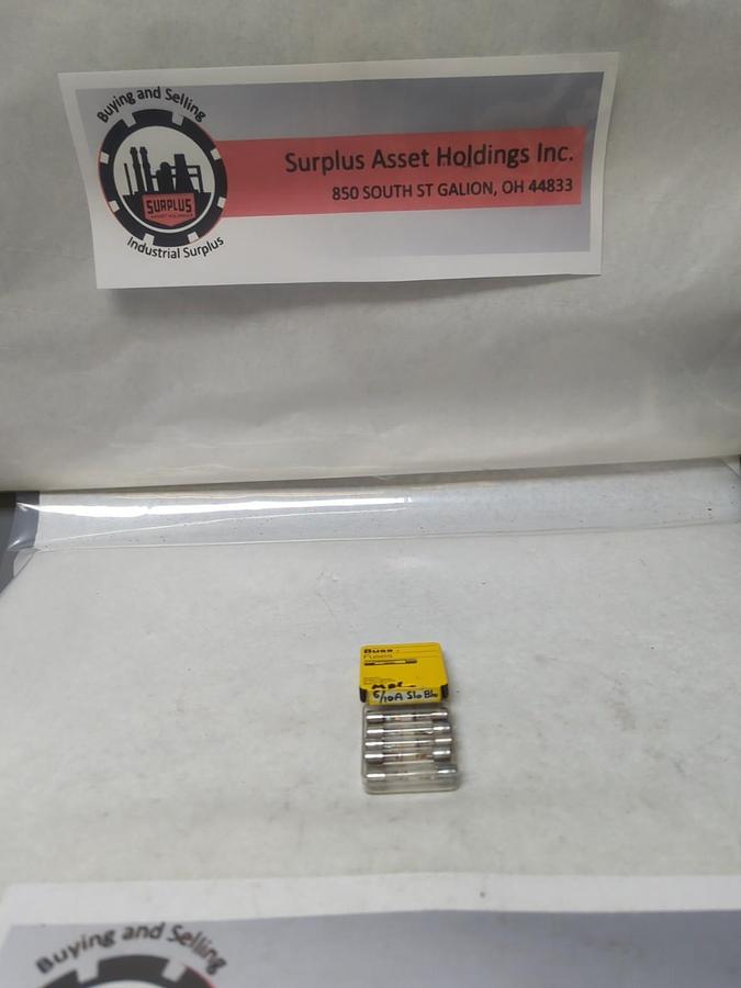 COOPER BUSSMANN,MDL-6/10A,GLASS SLO-BLO 6/10 AMP FUSES PACK OF 5 NOS
