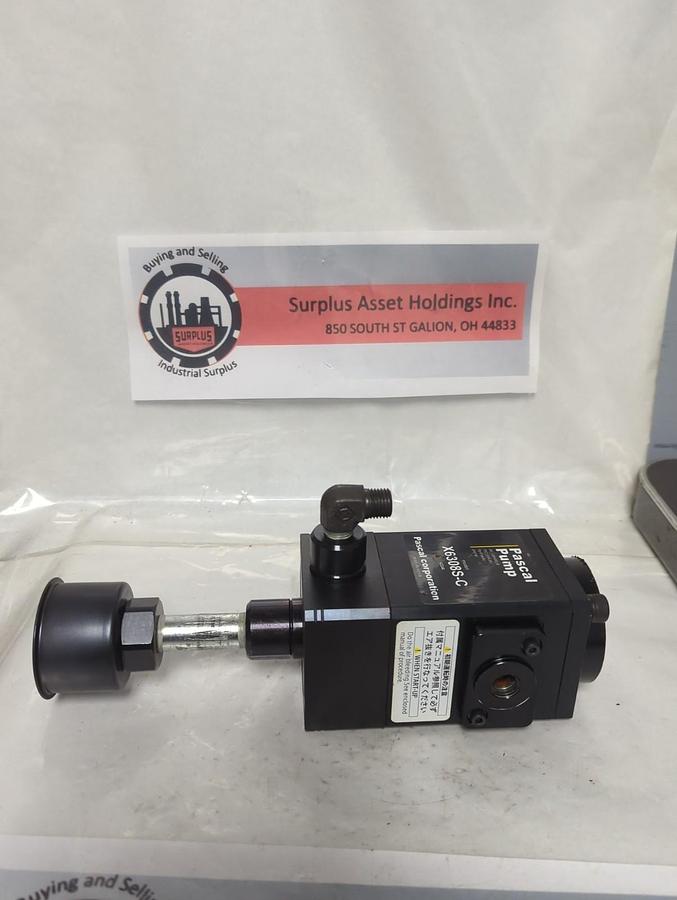 Used PASCAL,X6308S-C,AIR OPERATED RECIPROCATE HYDRAULIC PUMP W/ ATTACHMENT PRE-OWNED