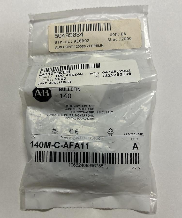 Used ALLEN BRADLEY,140M-C-AFA11,SER A INTERNAL AUXILIARY CONTACT NEW