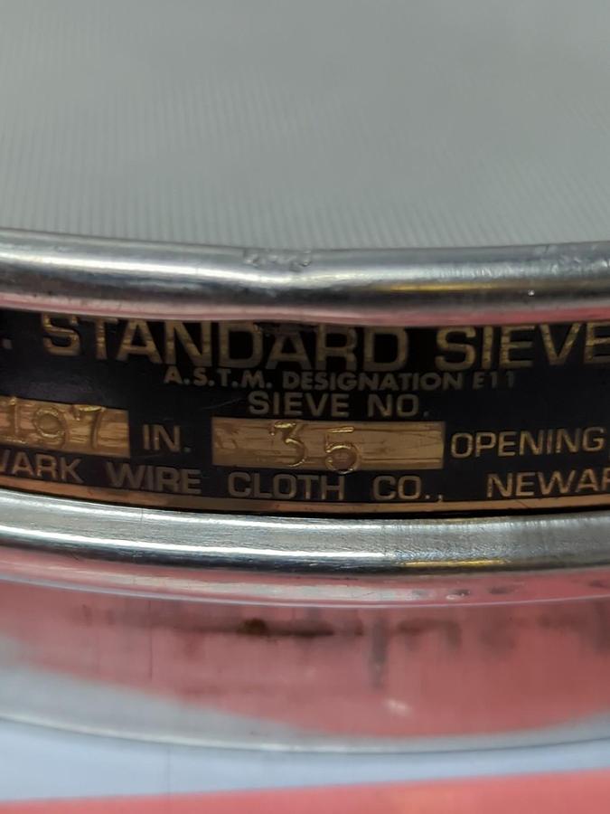 Used USA STANDARD,NO.35,TEST SIEVE 500UM .0197 INCH ASTM E-11 SPEC PRE-OWNED