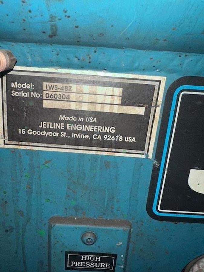 Used Jet-Line LWS-48Z,48" Rail Mounted Seam Welder w/Miller Power Supply