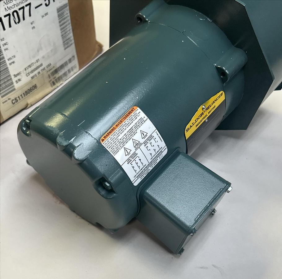 BALDOR,417077-51,BLOWER MOTOR .33HP 3450RPM 208-230/460V 56C FRAME NOS