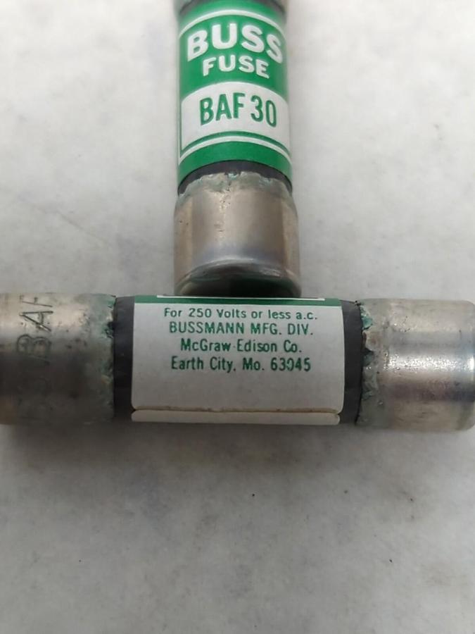 COOPER BUSSMANN,BAF-30,30 AMP FUSE LOT OF 2 NOS