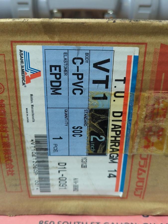 ASAHI,04B00066F,DIAPHRAGM VALVE EPDM SEALS 2 INCH 150 PSI NOS