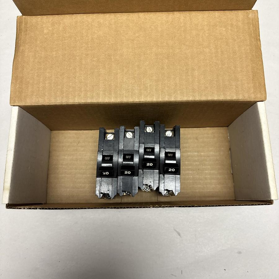 Used Federal Pacific Electric,NB20,20 Amp 1 Pole Snap On Circuit Breaker LOT of 4