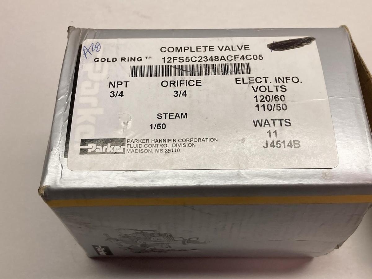 Used Parker,12FS5C2348ACF4C05,Solenoid Valve 110/120V 50/60hz 11 Watts