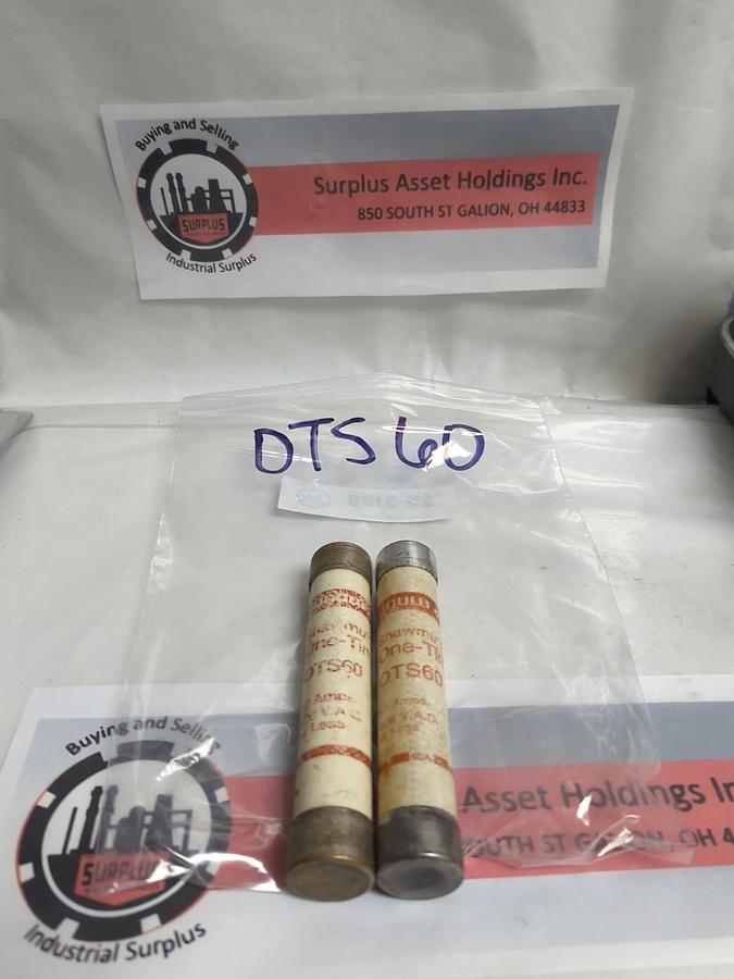 Used GOULD SHAWMUT,OTS60,ONE-TIME 60 AMP FUSE LOT OF 2 PRE-OWNED